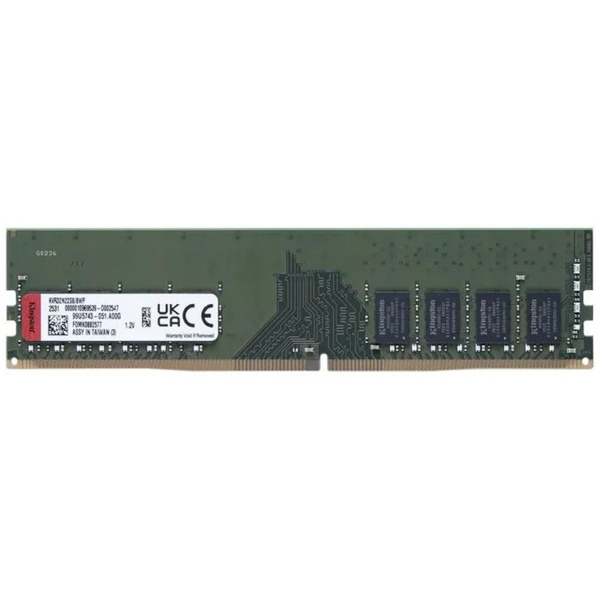 ოპერატიული მეხსიერება Kingston KVR32N22S8/8WP, RAM 8GB, DDR4 DIMM, 3200MHz