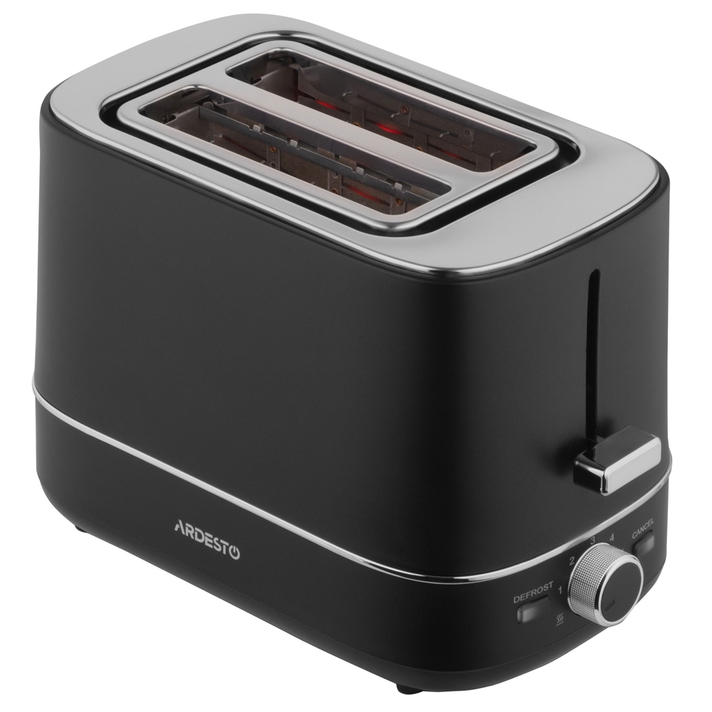 ტოსტერი Ardesto T-F450B Timeless Elegance, 800W, Toaster, Black