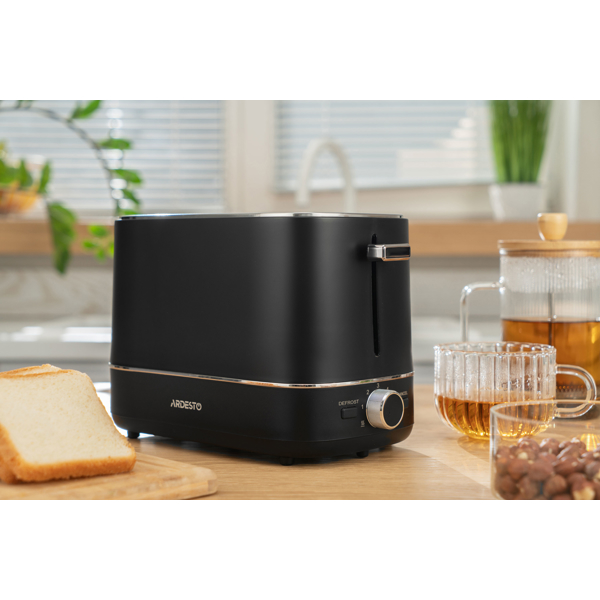 ტოსტერი Ardesto T-F450B Timeless Elegance, 800W, Toaster, Black