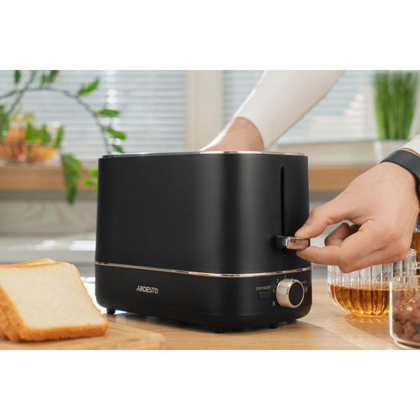 ტოსტერი Ardesto T-F450B Timeless Elegance, 800W, Toaster, Black