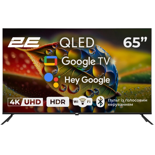 ტელევიზორი 2E 2E-65A77Q, 65", Smart TV, 4K UHD, USB, HDMI, LAN, BT, WIFI, Black
