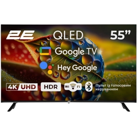 ტელევიზორი 2E 2E-55A77Q, 55", Smart TV, 4K UHD, USB, HDMI, LAN, BT, WIFI, Black