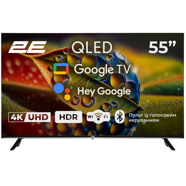 ტელევიზორი 2E 2E-55A77Q, 55", Smart TV, 4K UHD, USB, HDMI, LAN, BT, WIFI, Black
