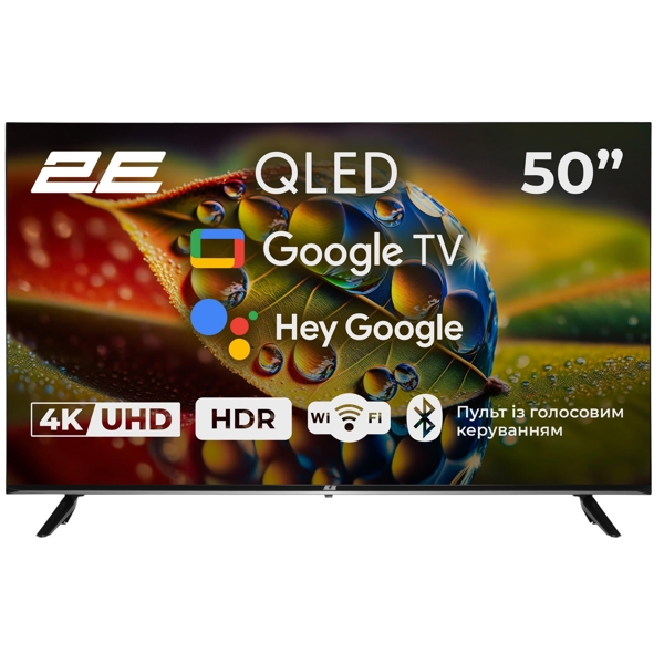 ტელევიზორი 2E 2E-50A77Q, 50", Smart TV, 4K UHD, USB, HDMI, LAN, BT, WIFI, Black