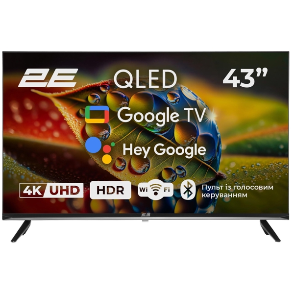 ტელევიზორი 2E 2E-43A77Q, 43", Smart TV, 4K UHD, USB, HDMI, LAN, BT, WIFI, Black