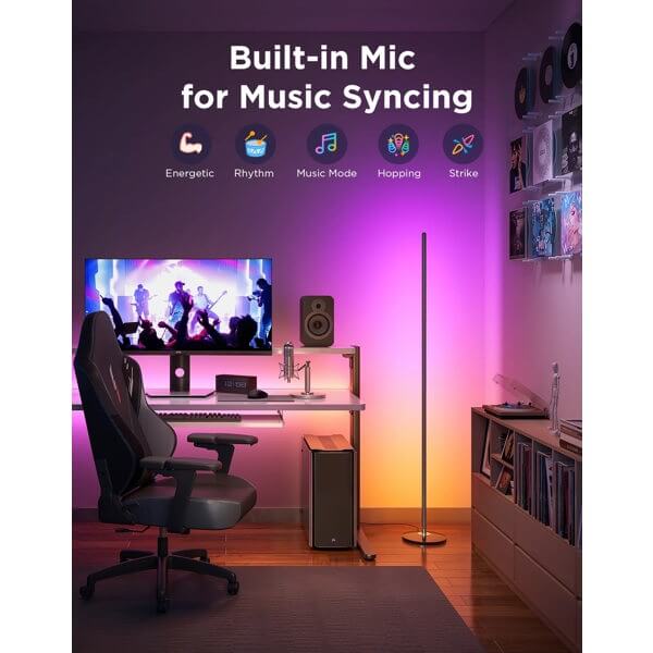 ტორშერი Govee H8076C13 H8076, WIFI, Bluetooth, Floor Lamp Lite, Black