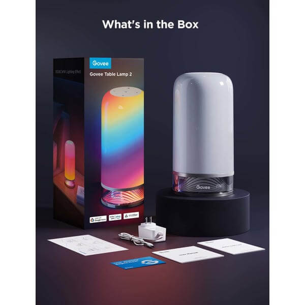 Smart Table Lamp Govee H60223D1 Lamp 2, WIFI, Bluetooth, White