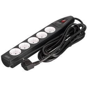 Power Strip With Surge Protector 2E 2E-SP515M5BK, 5 Socket, 5m, Black