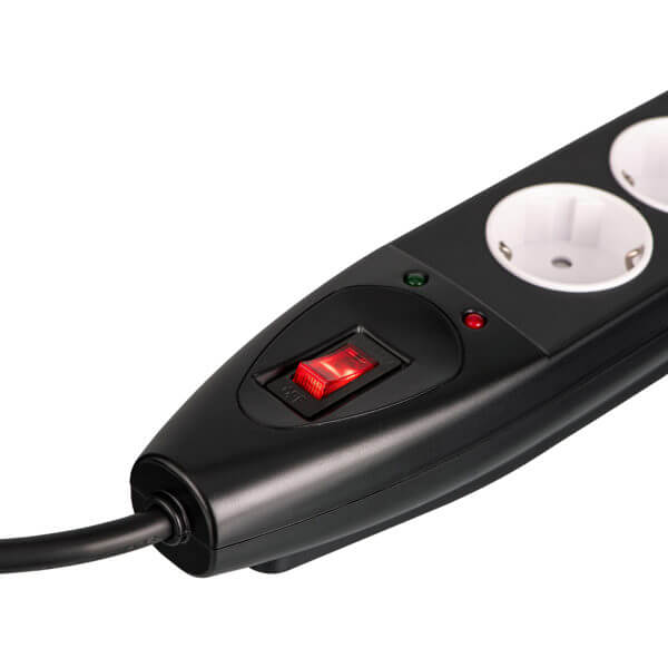 Power Strip With Surge Protector 2E 2E-SP515M5BK, 5 Socket, 5m, Black