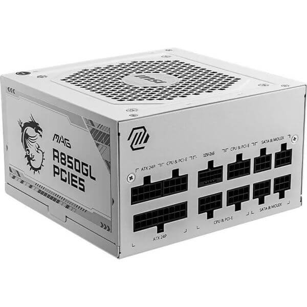 კვების ბლოკი MSI 306-7ZP8A24-CE0 MAG A850GL PCIE5, 850W, 80 PLUS Gold, Power Supply, White