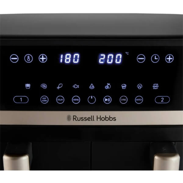 აეროგრილი Russell Hobbs 27680-56/RH Satisfry Dual Basket, 2800W, 9L, Air Fryer, Black