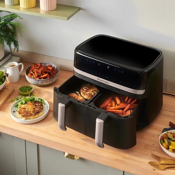 Air Fryer Russell Hobbs 27680-56/RH Satisfry Dual Basket, 2800W, 9L, Black