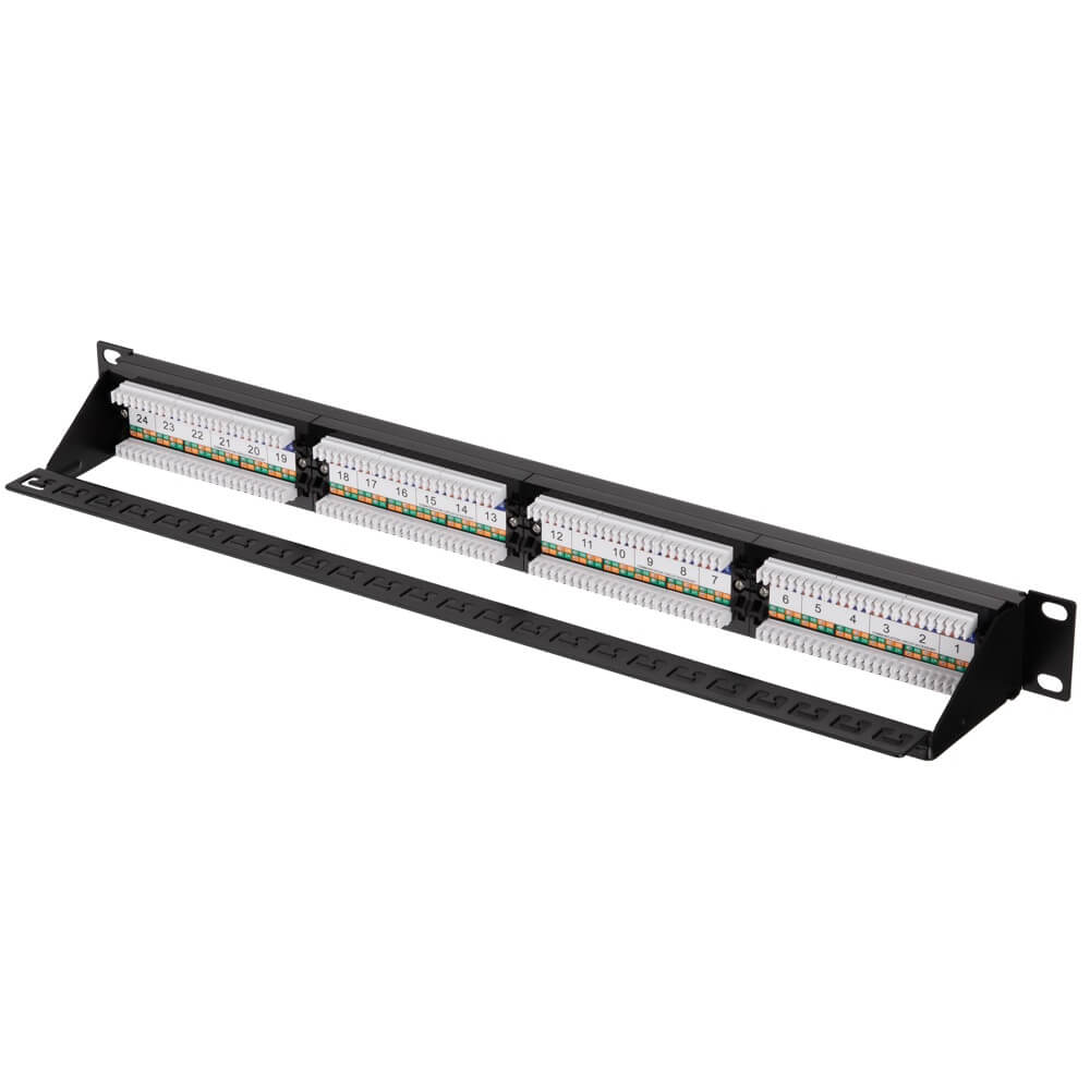 პაჩ პანელი 2E 2E-PPNL6E-UTP-24, UTP cat6, 24port, Patch Panel, Black