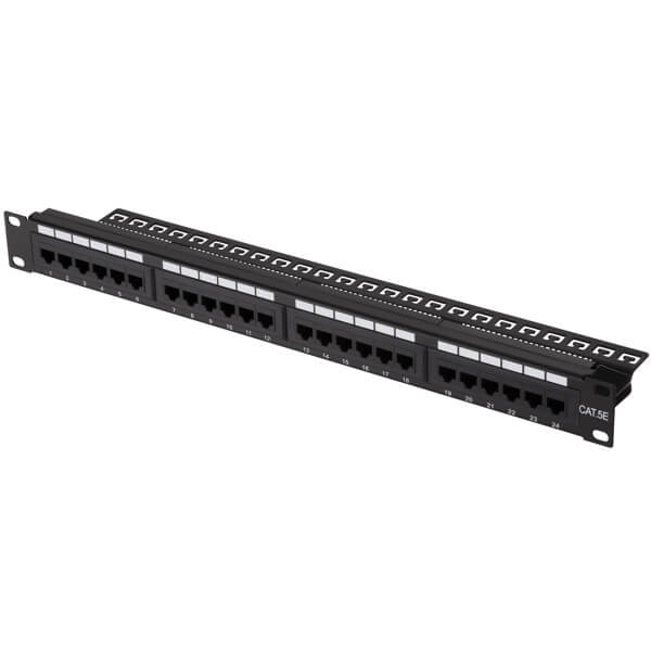 Patch Panel 2E 2E-PPNL5E-UTP-24, UTP cat5e, 24 Port, Black