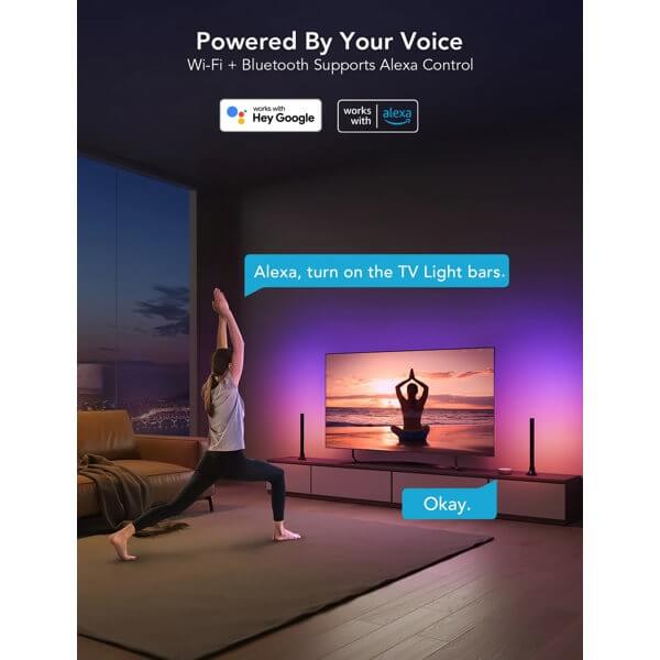 დეკორატიული განათება Govee H6046311 Flow Plus RGBIC, WiFi, Bluetooth, Light Bars, Black