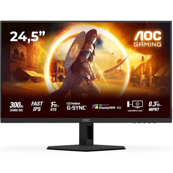 მონიტორი AOC 25G4SRE, 24.5", Monitor, FHD, IPS, HDMI, DP, Black
