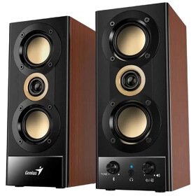 დინამიკი Genius SP-HF800BT Hi-Fi Wood, 20W, Bluetooth, Speaker, Black/Brown