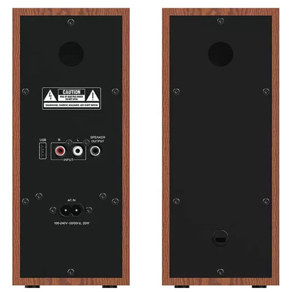Speaker Genius SP-HF800BT Hi-Fi Wood, 20W, Bluetooth, Black/Brown