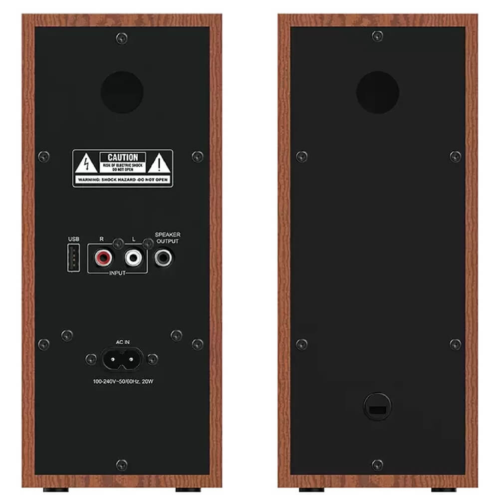 Speaker Genius SP-HF800BT Hi-Fi Wood, 20W, Bluetooth, Black/Brown