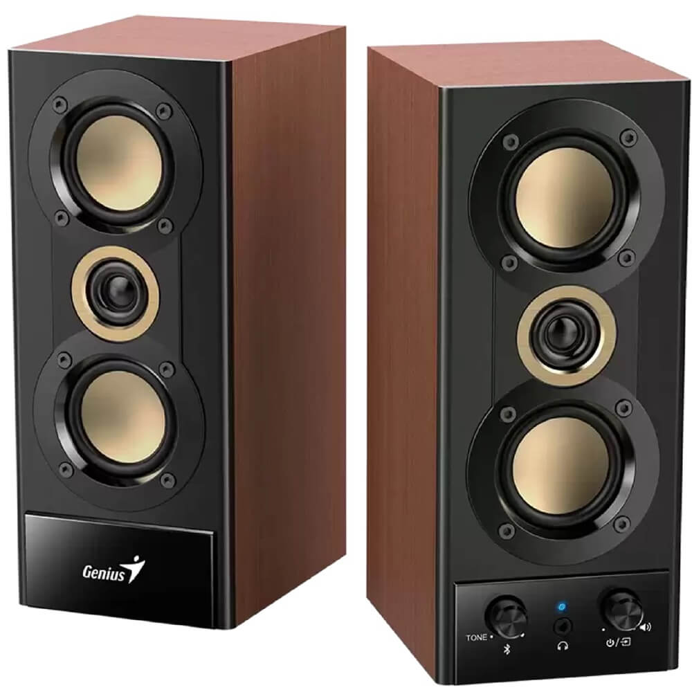 დინამიკი Genius SP-HF800BT Hi-Fi Wood, 20W, Bluetooth, Speaker, Black/Brown