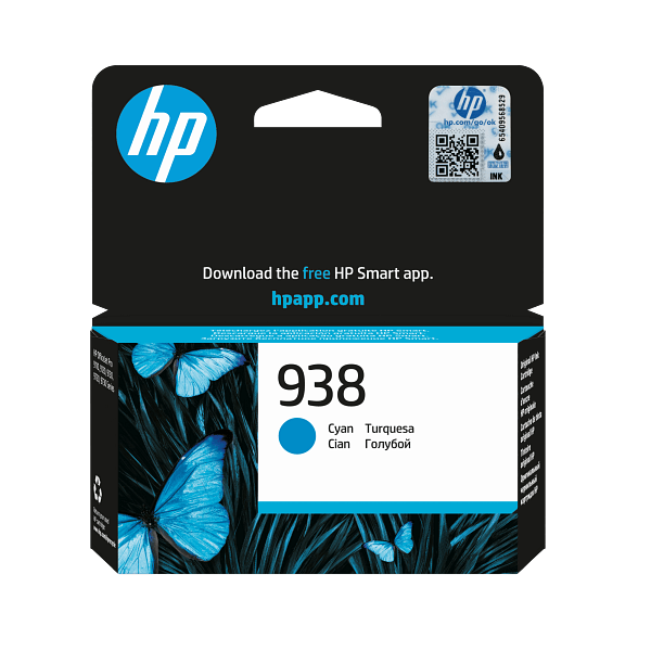 კარტრიჯი HP 4S6X5PE 938 Original, Ink Cartridge, 800P, Cyan