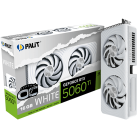 Graphic Card Palit NE7506TU19T1-GB2061M, RTX5060Ti WHITE OC, 16GB, 128Bit, HDMI, DP, White