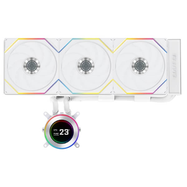 თხევადი გაგრილება LIAN LI G89.GHS2LCD36TW.00 HydroShift II LCD-C 360TW ARGB, 120mm, 2500Rpm, Liquid Cooling, White