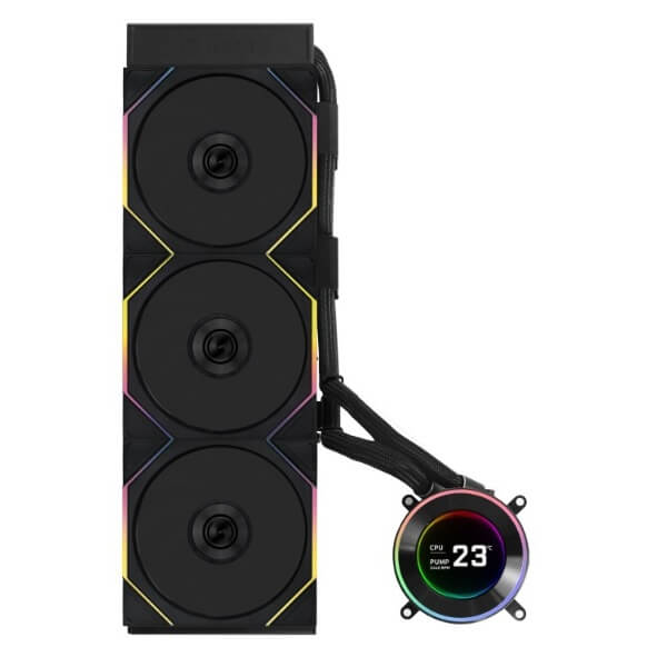 თხევადი გაგრილება LIAN LI G89.GHS2LCD36TB.00 HydroShift II LCD-C 360TB ARGB, 120mm, 2500Rpm, Liquid Cooling, Black