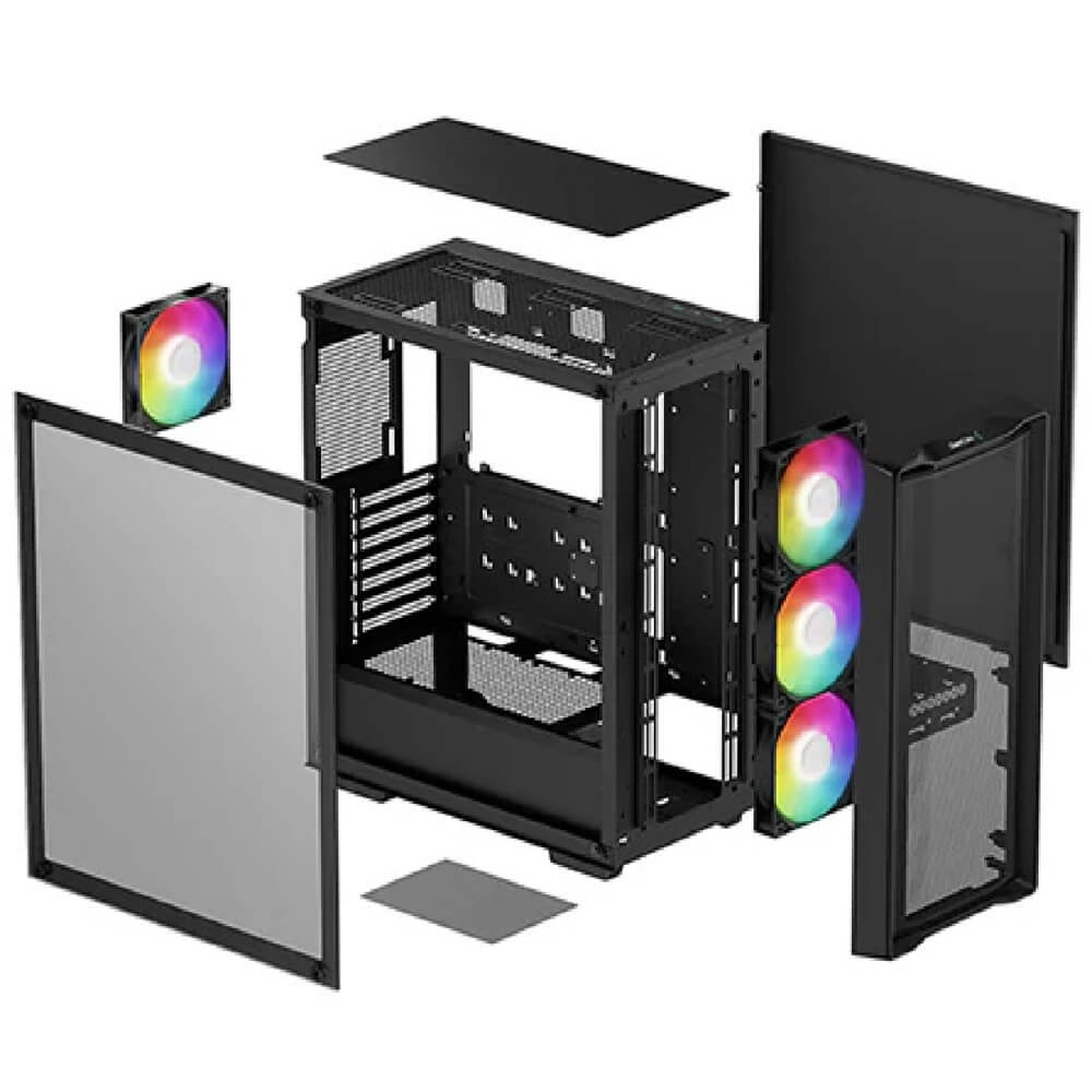 Computer Case Deepcool R-CC560-BKAMA4-G-2 CC560 MESH V2, Mid Tower, Mini-ITX, Micro-ATX, 2xUSB3.0, 3.5mm, Black