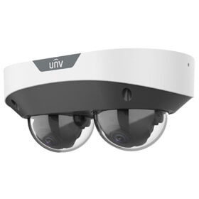LightHunter MultiView Fixed IR Dome Network Camera Uniview IPC3224SS-ADF28K-I1, 2*4MP, White