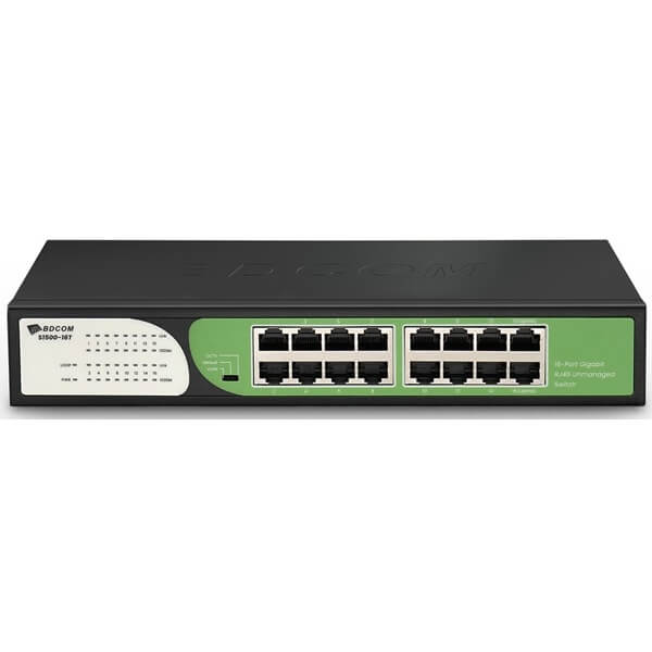 სვიჩი BDCOM S1500-16T, 16-Port Gigabit, Switch, Black