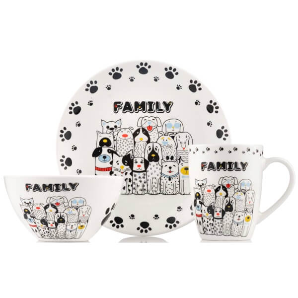 Set Of Dishes Ardesto AR3457DS Family, 3pcs, White