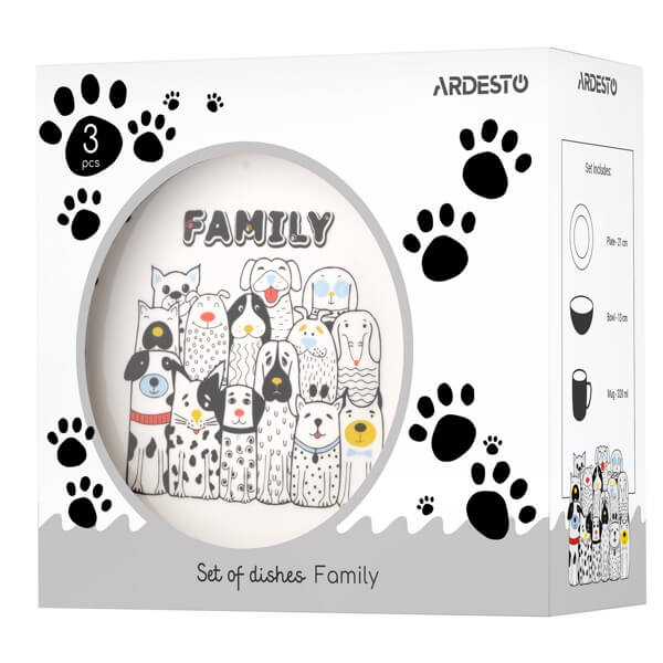 Set Of Dishes Ardesto AR3457DS Family, 3pcs, White