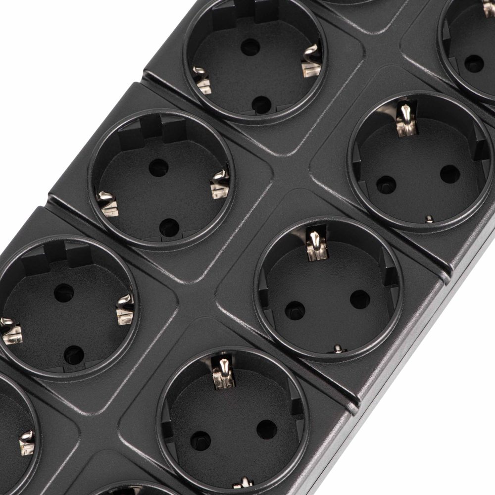 Power Strip With Surge Protection 2E 2E-SP10M3USBBK, 10 Socket, USB-A, Type-C, 3m, Black 