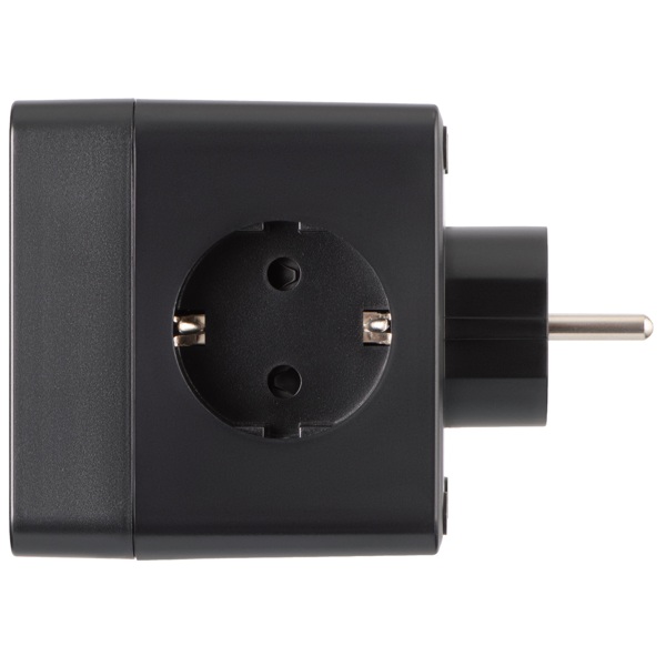 Power Adapter With Surge Protection 2E 2E-AD431BK, 3 Socket, USB-A, Type-C, Black