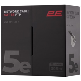 Network Cable 2E 2E-CBL5EFTP-LSZH1-GRY, CAT 5e FTP, 305m, Gray