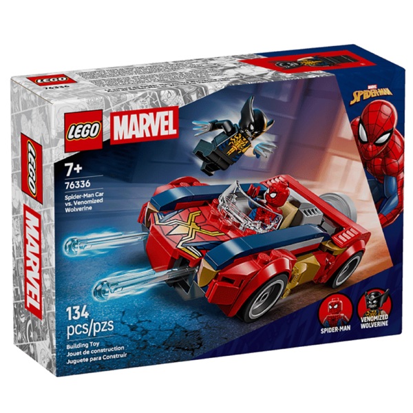 ასაწყობი კონსტრუქცია Lego 76336 Marvel Spider-Man Car vs. Venomized Wolverine, Prefabricated Construction