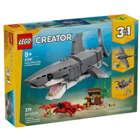 ასაწყობი კონსტრუქცია Lego 31381 Creator 3-in-1 Fierce Shark with a Treasure Chest, Prefabricated Construction