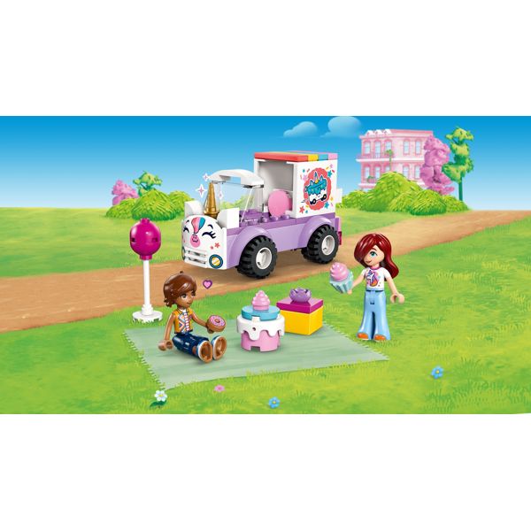 ასაწყობი კონსტრუქცია Lego 42675, Friends Unicorn Cake Delivery Car, Prefabricated Construction