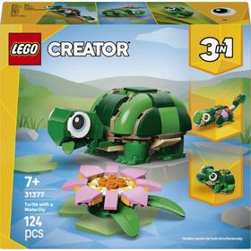 ასაწყობი კონსტრუქცია Lego 31377, Creator Turtle with a Water Lily Flower, Prefabricated Construction