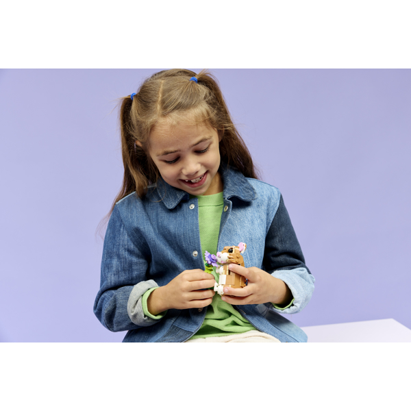 ასაწყობი კონსტრუქცია Lego 31376, Creator Cute Hamster with a Flower, Prefabricated Construction