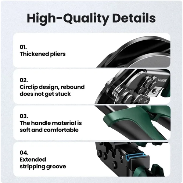 Crimping Tool UGREEN NW304 (35971), Black/Green