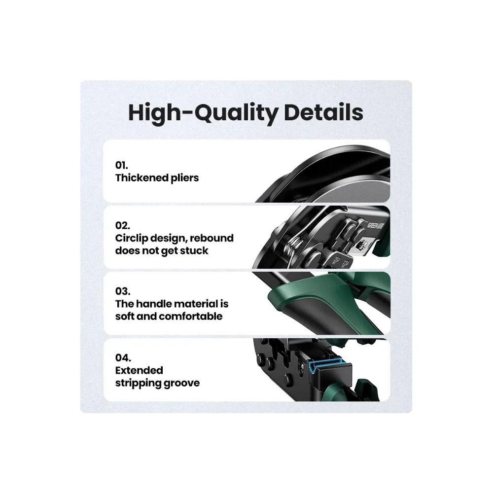 Crimping Tool UGREEN NW304 (35971), Black/Green