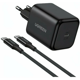მობილურის დამტენი UGREEN X524 (65054), 45W, Type-C, GaN Fast Charger Set, Black