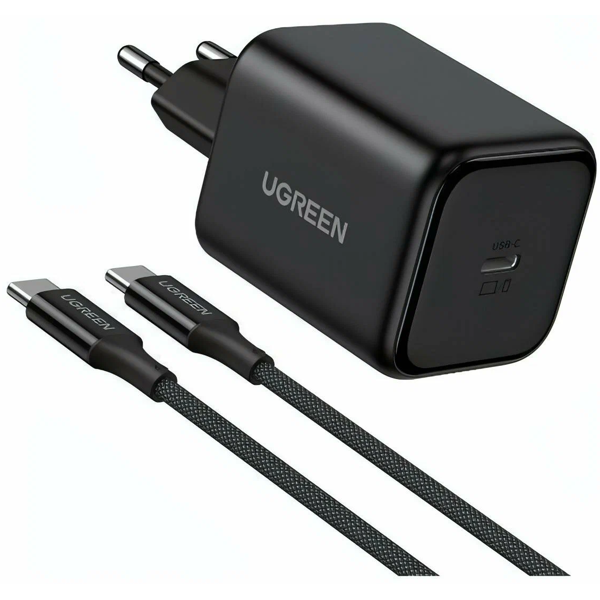 მობილურის დამტენი UGREEN X524 (65054), 45W, Type-C, GaN Fast Charger Set, Black