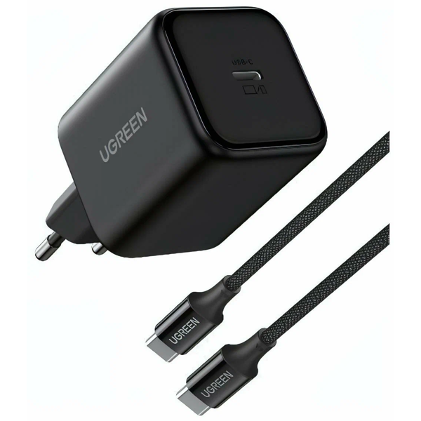 მობილურის დამტენი UGREEN X524 (65054), 45W, Type-C, GaN Fast Charger Set, Black