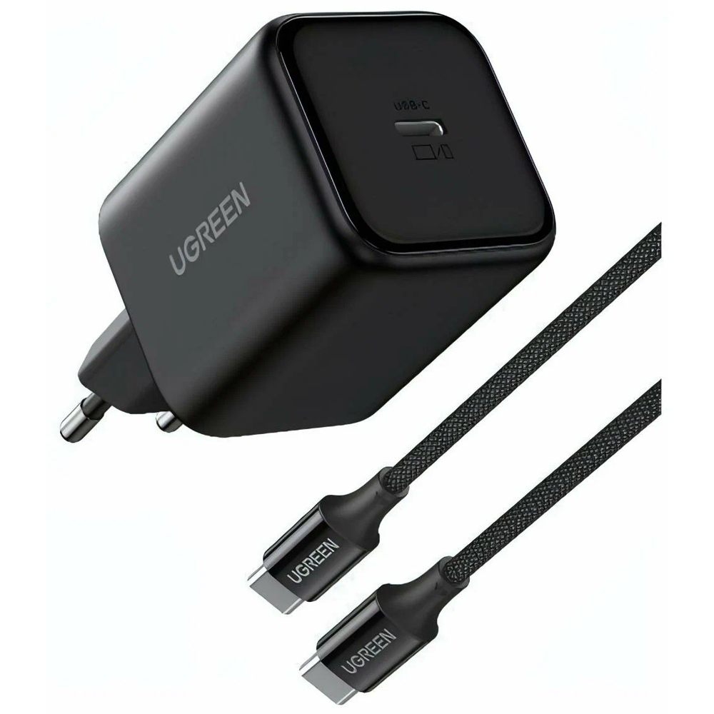 მობილურის დამტენი UGREEN X524 (65054), 45W, Type-C, GaN Fast Charger Set, Black