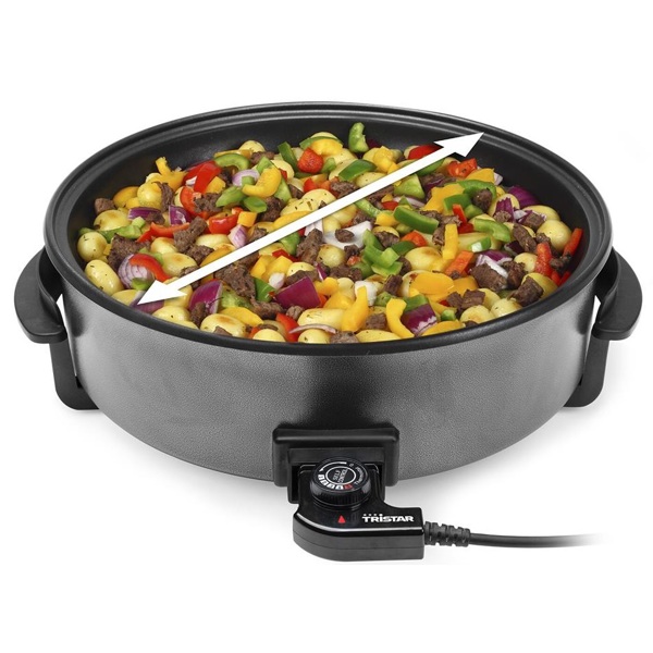 ელექტრო ტაფა Tristar PZ-9145 Multifunctional grill pan XXL, 1500W, Electric Pan, Black