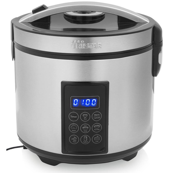 ბრინჯის სახარში Tristar RK-6138 Digital, 900W, 2.2L, Rice And Steam Cooker, Silver