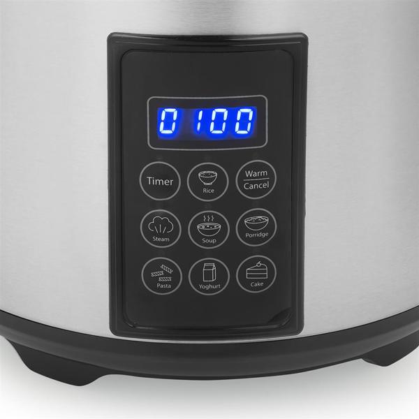 ბრინჯის სახარში Tristar RK-6138 Digital, 900W, 2.2L, Rice And Steam Cooker, Silver